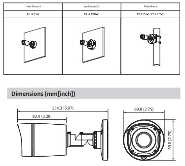 جانمایی و ابعاد دوربین DH-HAC-HFW1200RP